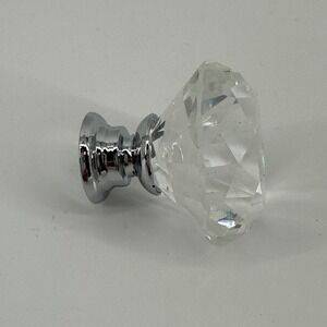 Rbenzsia 8 Pcs Crystal Cabinet Knobs Drawer Pulls Silver 30MM